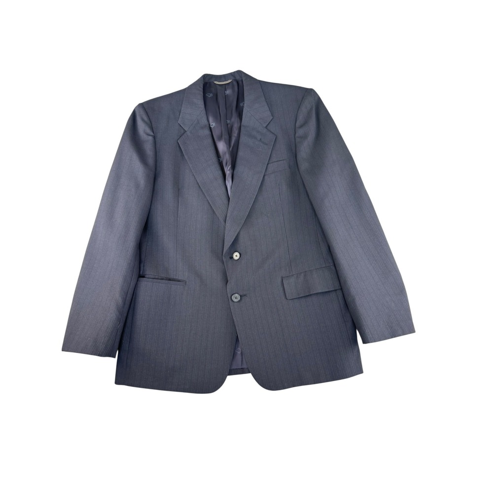 VTG Christian Dior Monsieur Men Pinstripe Blazer Charcoal Grey Two Button Jacket